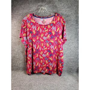 Secret Treasures Top Shirt Womens Size XL T Shirt Jersey Knit Chetah Jungle Red